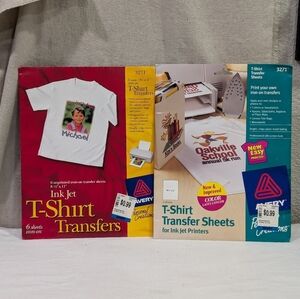 T-shirt iron on transfer sheets lot of 2 packs open box crafty custom DIY